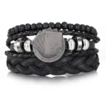 Bracelet en cuir au style artisan traditionnel