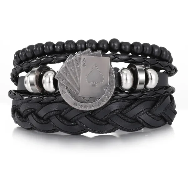 Bracelet en cuir au style artisan traditionnel