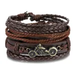 Bracelet africain vintage en cuir souple