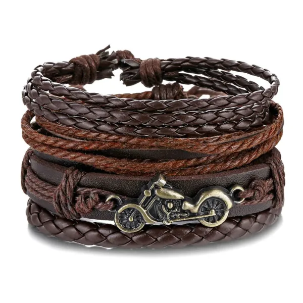 Bracelet africain vintage en cuir souple