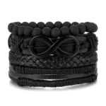 Ensemble de bracelets en cuir aux influences africaines