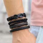 Bracelet africain en cuir au style vintage