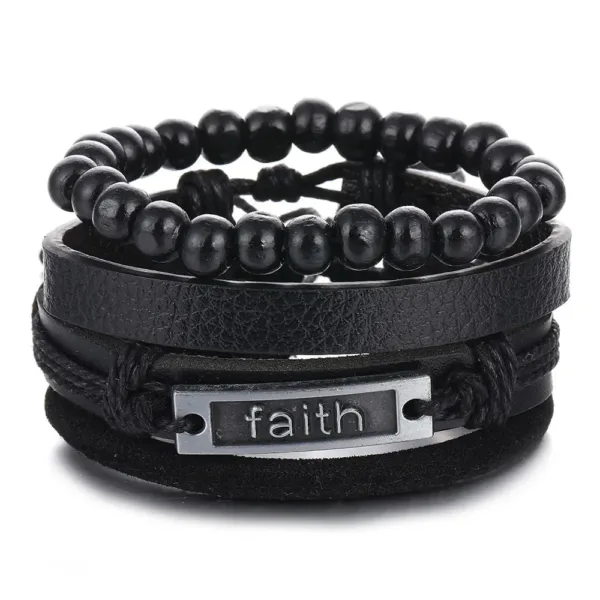 Bracelet en cuir avec motifs africains élégants