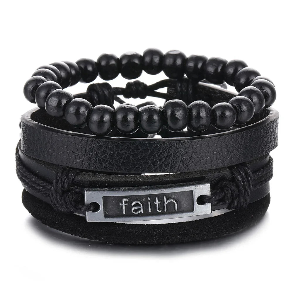 Bracelet en cuir avec motifs africains élégants