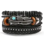 Ensemble vintage de bracelets en cuir authentiques