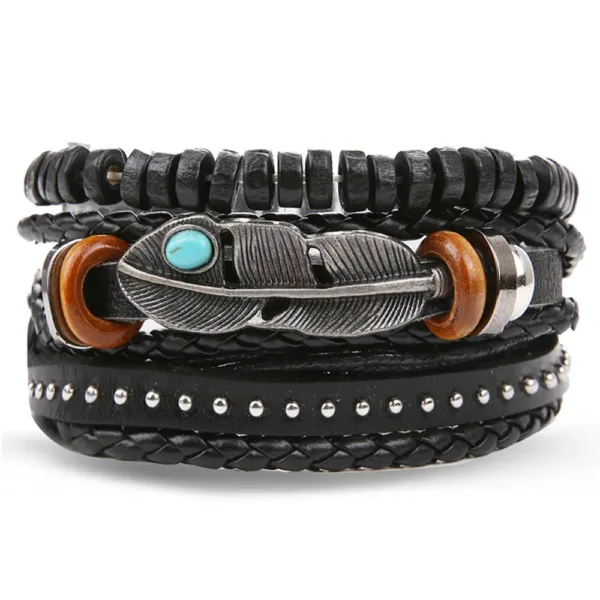 Ensemble vintage de bracelets en cuir authentiques