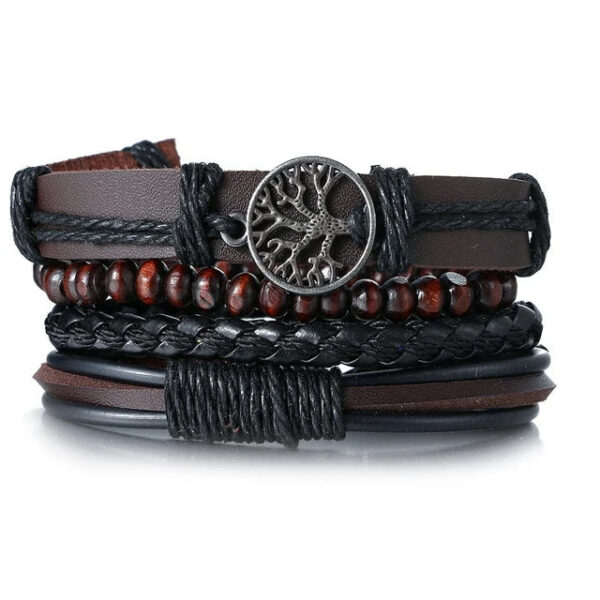 Collection de bracelets africains en cuir