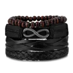 Ensemble de bracelets en cuir au look rétro