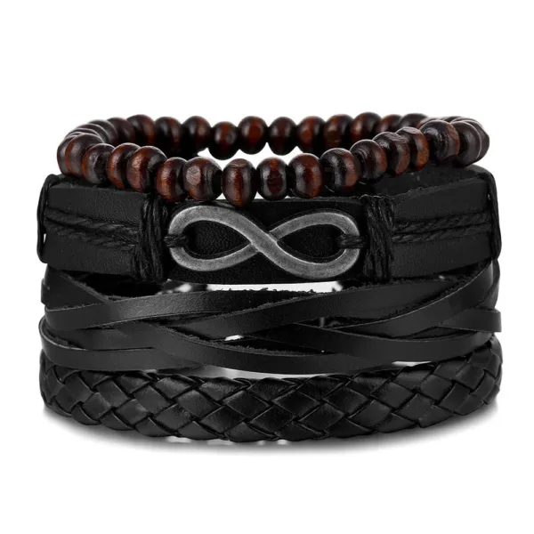 Ensemble de bracelets en cuir au look rétro