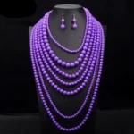 Collier en perles artisanales aux motifs africains