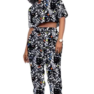 Haut court africain pour femme en tissu coloré