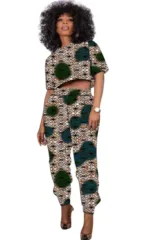 Tenue africaine chic pour femme, haut court