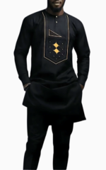 Ensemble africain homme noir avec motifs traditionnels
