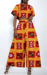 Pantalon et haut assortis africains pour femme