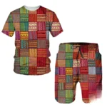 T-Shirt avec imprimés géométriques africains