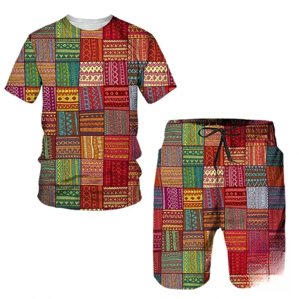 T-Shirt avec imprimés géométriques africains