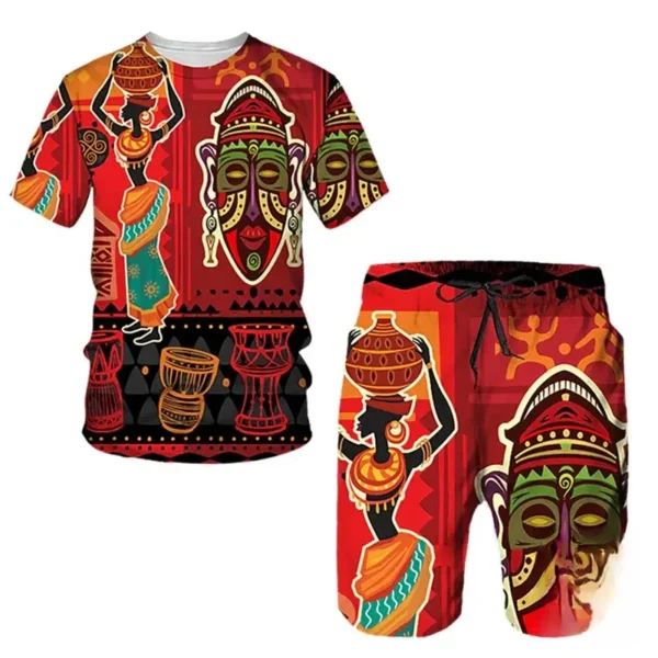 T-Shirt en coton avec motifs africains colorés