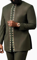 Ensemble Tenue Africaine Homme Vert Kaki