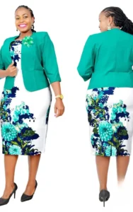 Ensemble Veste et Robe Africaine Floral