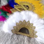 Éventail africain peint à la main pour célébrations