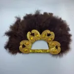 Éventail Africain en Plume Marron