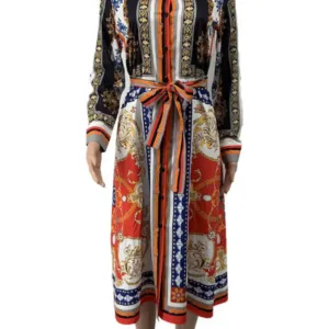 Robe africaine avec motifs traditionnels vibrants