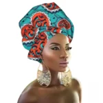 Foulard pour cheveux en tissu africain coloré