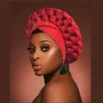 Foulard cheveux avec motifs africains vibrants