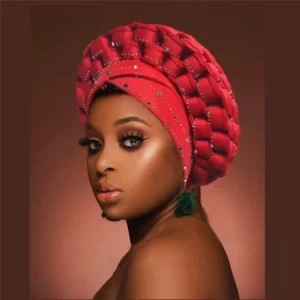 Foulard cheveux avec motifs africains vibrants