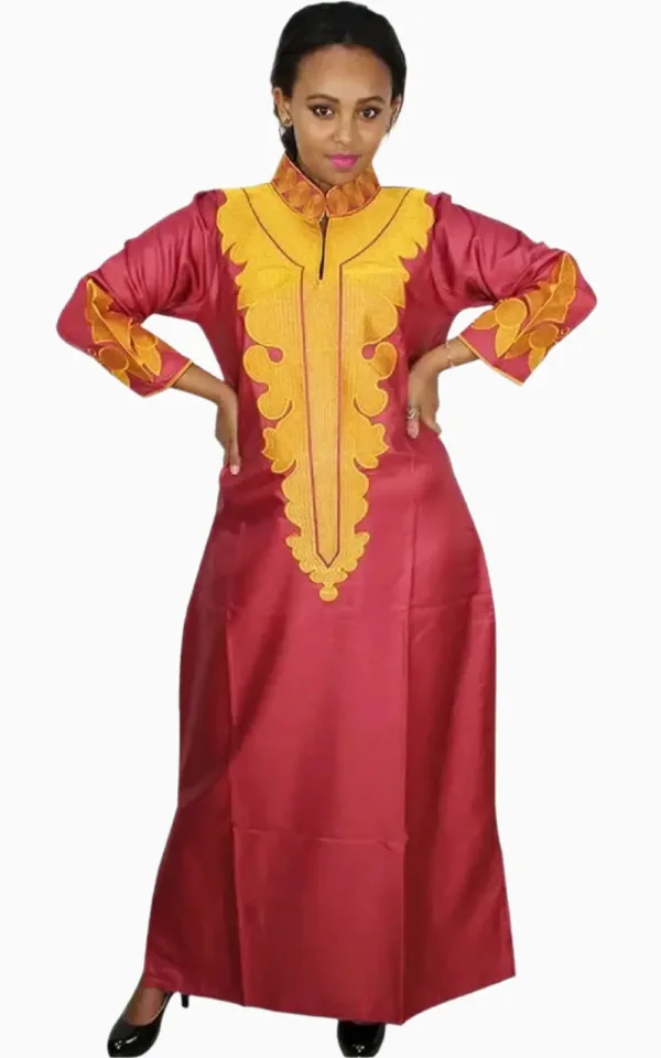 grand-boubou-bazin-femme-1 Grand Boubou Bazin Femme en tissu africain traditionnel