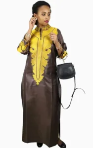Vêtement féminin bazin de style africain coloré