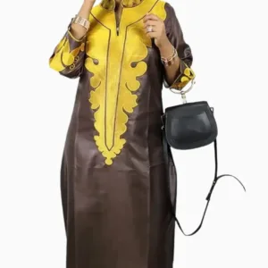 Vêtement féminin bazin de style africain coloré