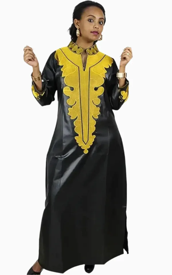 Boubou élégant pour femmes, motif bazin unique