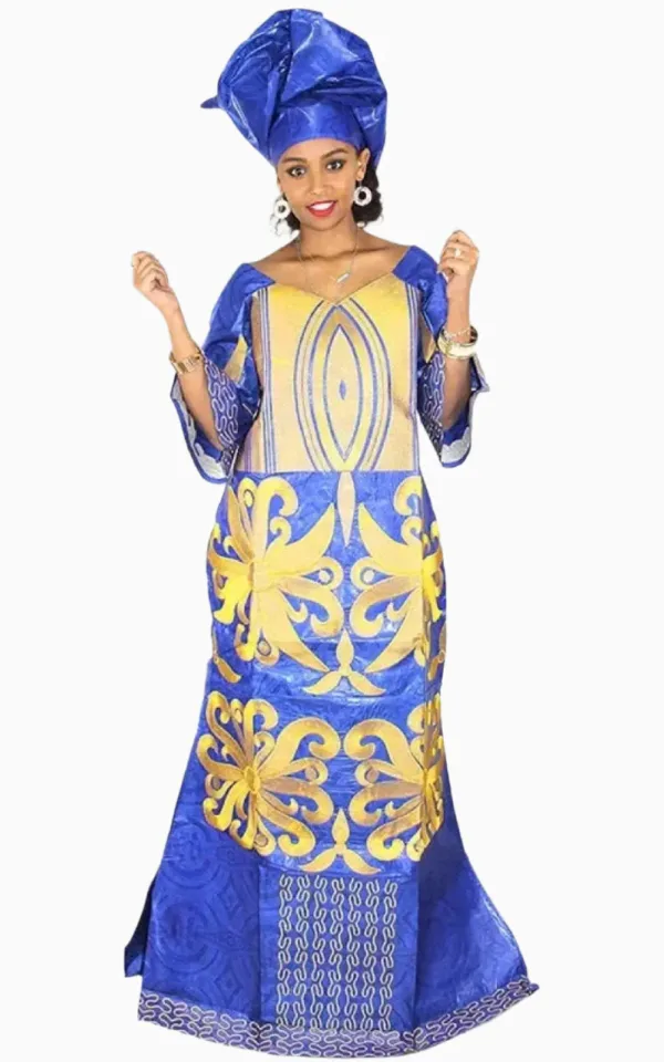 Vêtement africain traditionnel en bazin riche