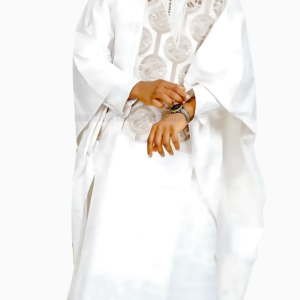 Boubou Africain homme en coloris blanc classique