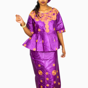 Boubou africain pour femme avec broderies colorées