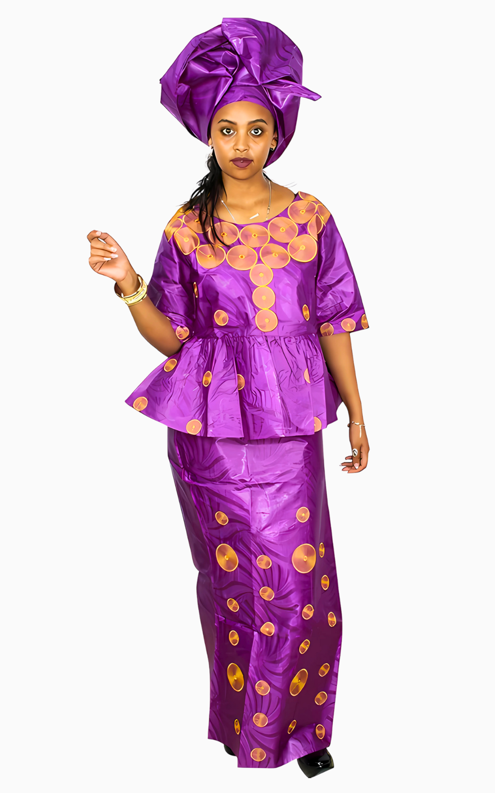 Boubou africain pour femme avec broderies colorées