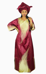 Grand boubou femme traditionnel africain, style élégant et coloré