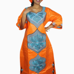 Grand boubou femme Bazin traditionnel stylé