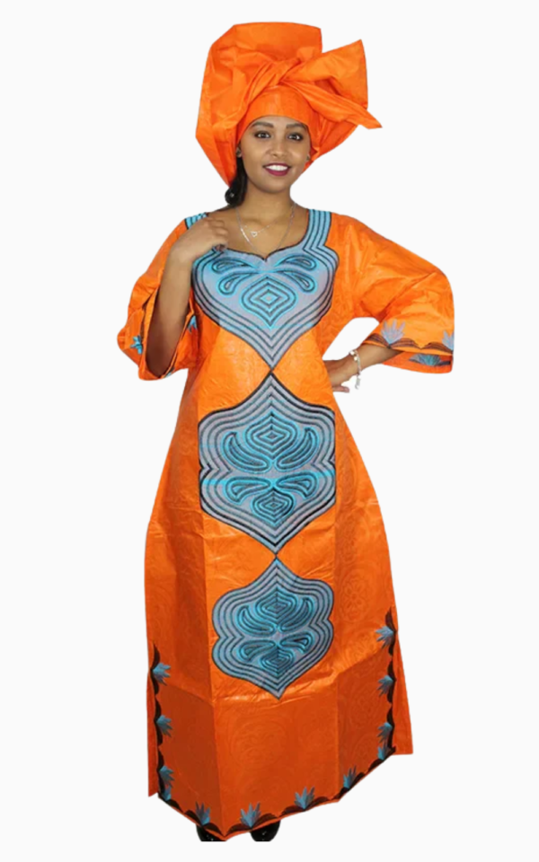 grand-boubou-femme-bazin-1 Grand boubou femme Bazin traditionnel stylé