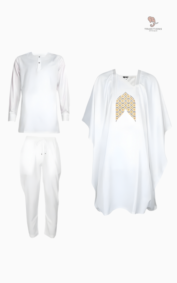 Boubou blanc homme pour occasions festives et culturelles