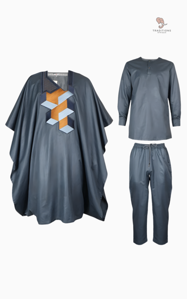 Vêtement traditionnel masculin gris du Sénégal