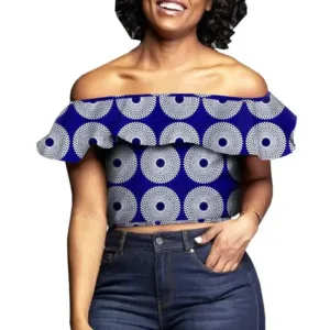 Haut Africain Wax Femme aux motifs colorés