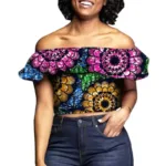 Haut femme en wax, design unique et coloré