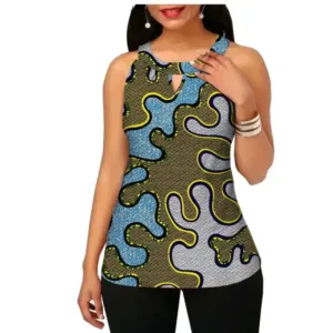 Top African pour femme, motif traditionnel et moderne