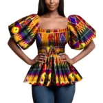 Haut coloré pour femme, style africain contemporain