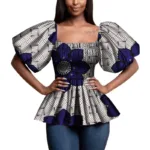 Top femme à motifs africains vibrants