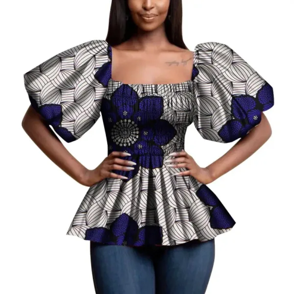 Top femme à motifs africains vibrants