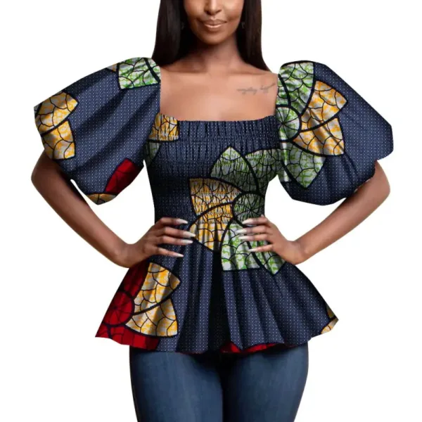 Haut imprimé traditionnel africain pour femme