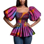 Haut stylé pour femme, motif africain unique